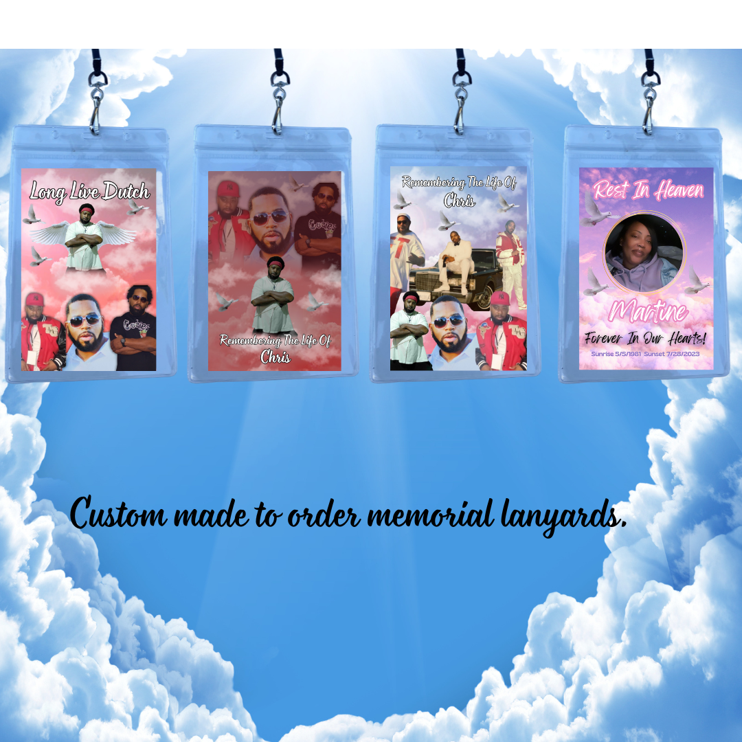 Memorial Lanyard , Rest In Peace Lanyard , R.I.P Lanyard , Lanyard Keepsake