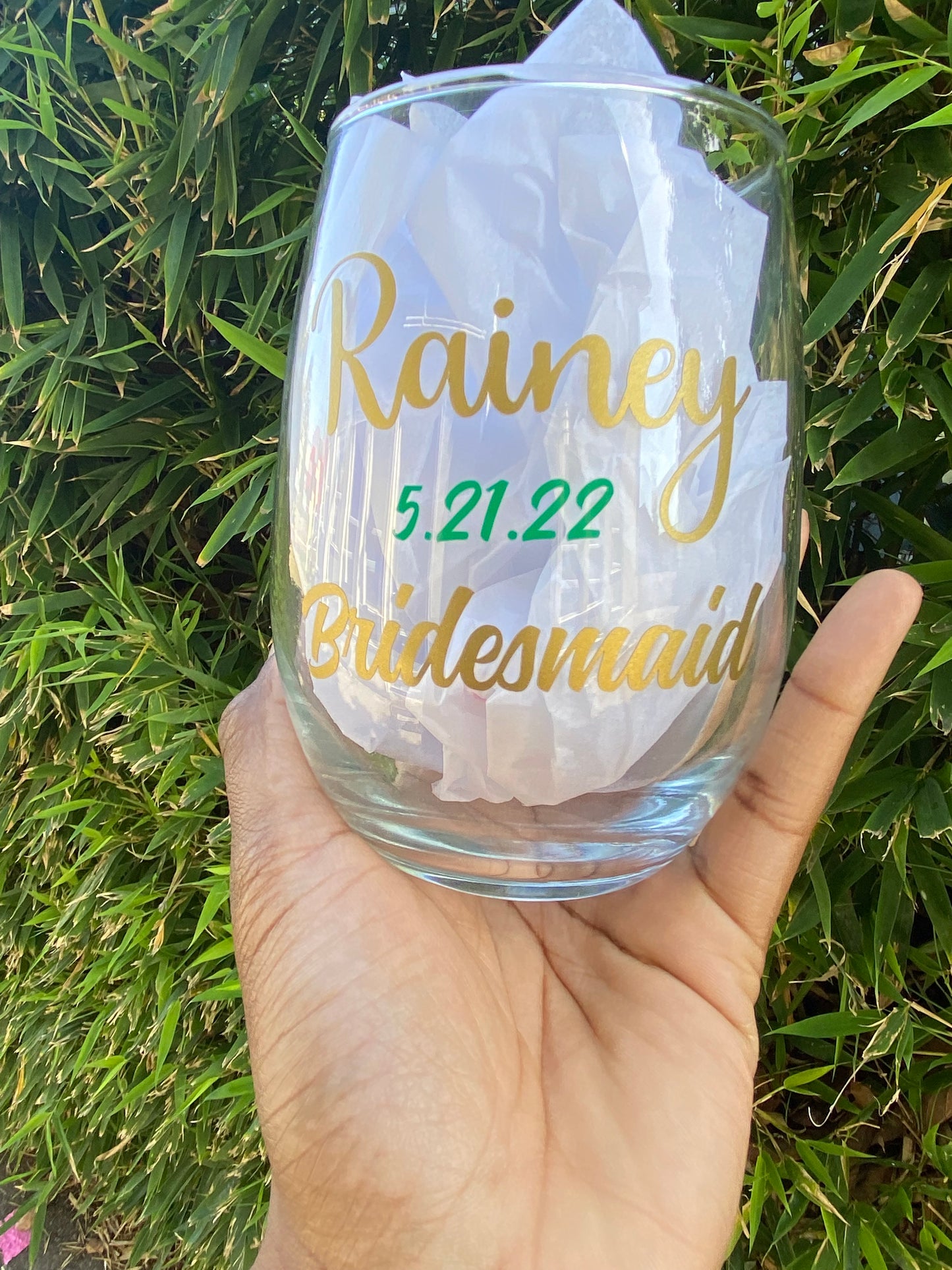Bridesmaid Wedding Wine Glass