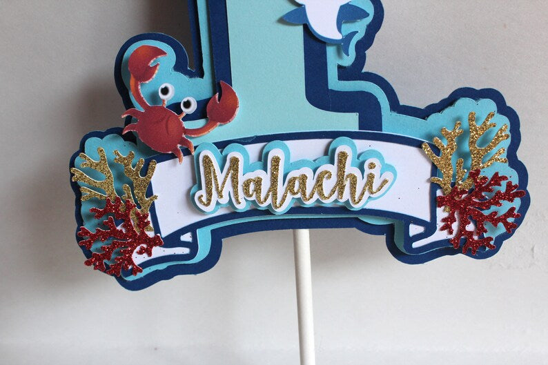 Blue Baby Shark Cake Topper