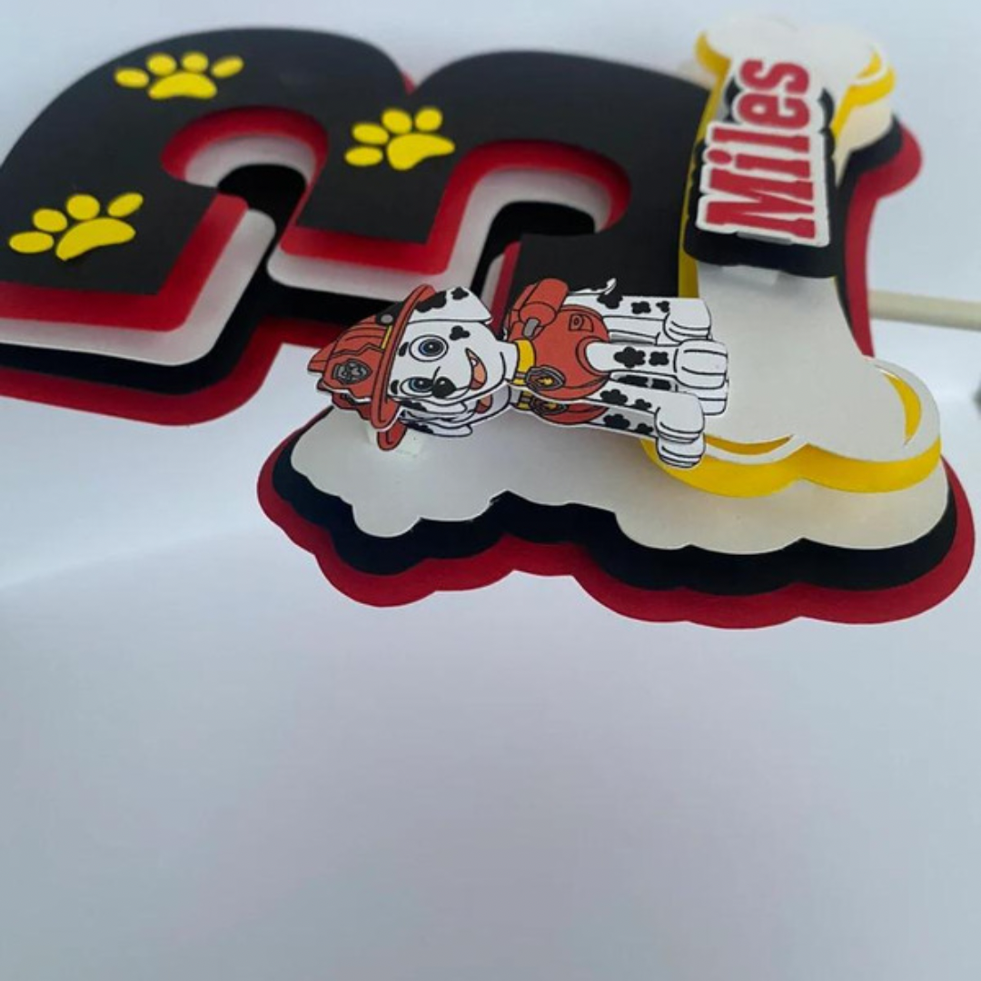 Marshall Paw Patrol cake topper