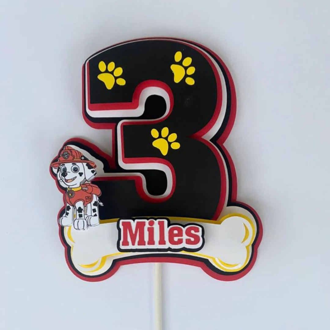 Marshall Paw Patrol cake topper