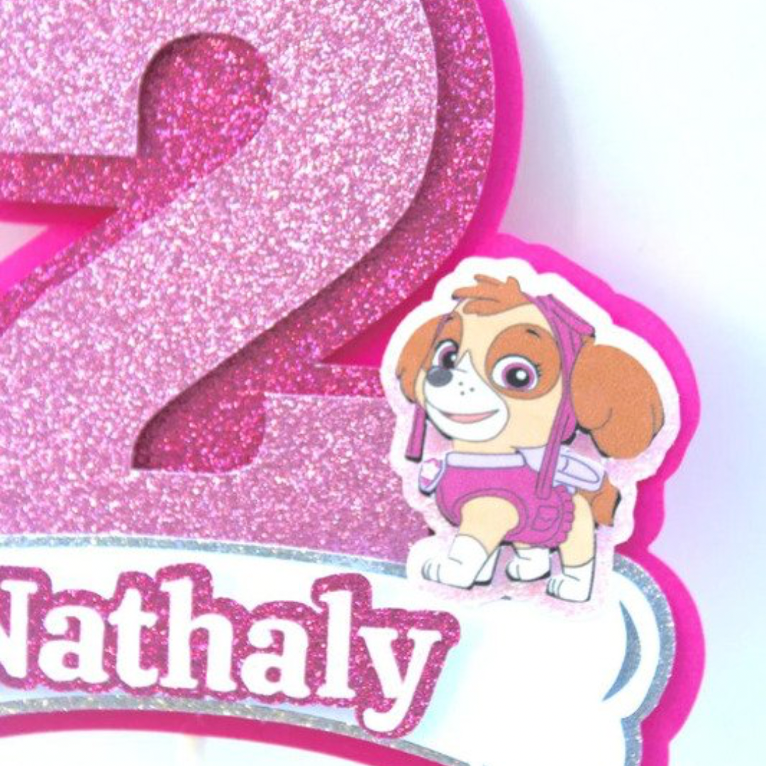 Paw Patrol Skye balloons cake topper
